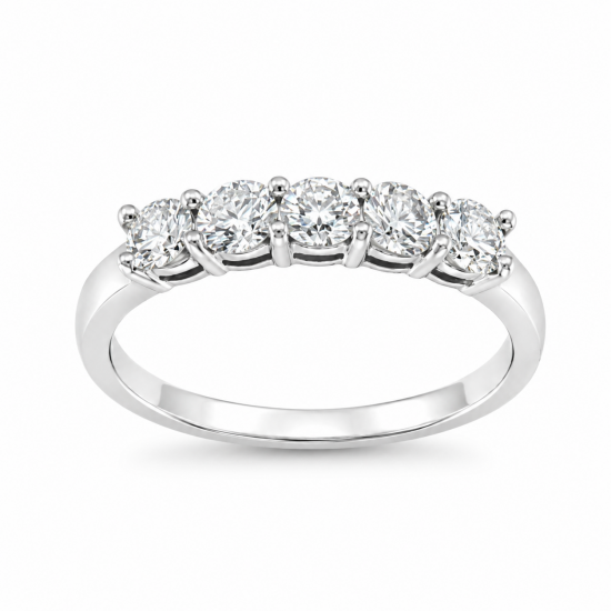 Pre Owned Platinum 5 Stone Diamond Ring ZB840